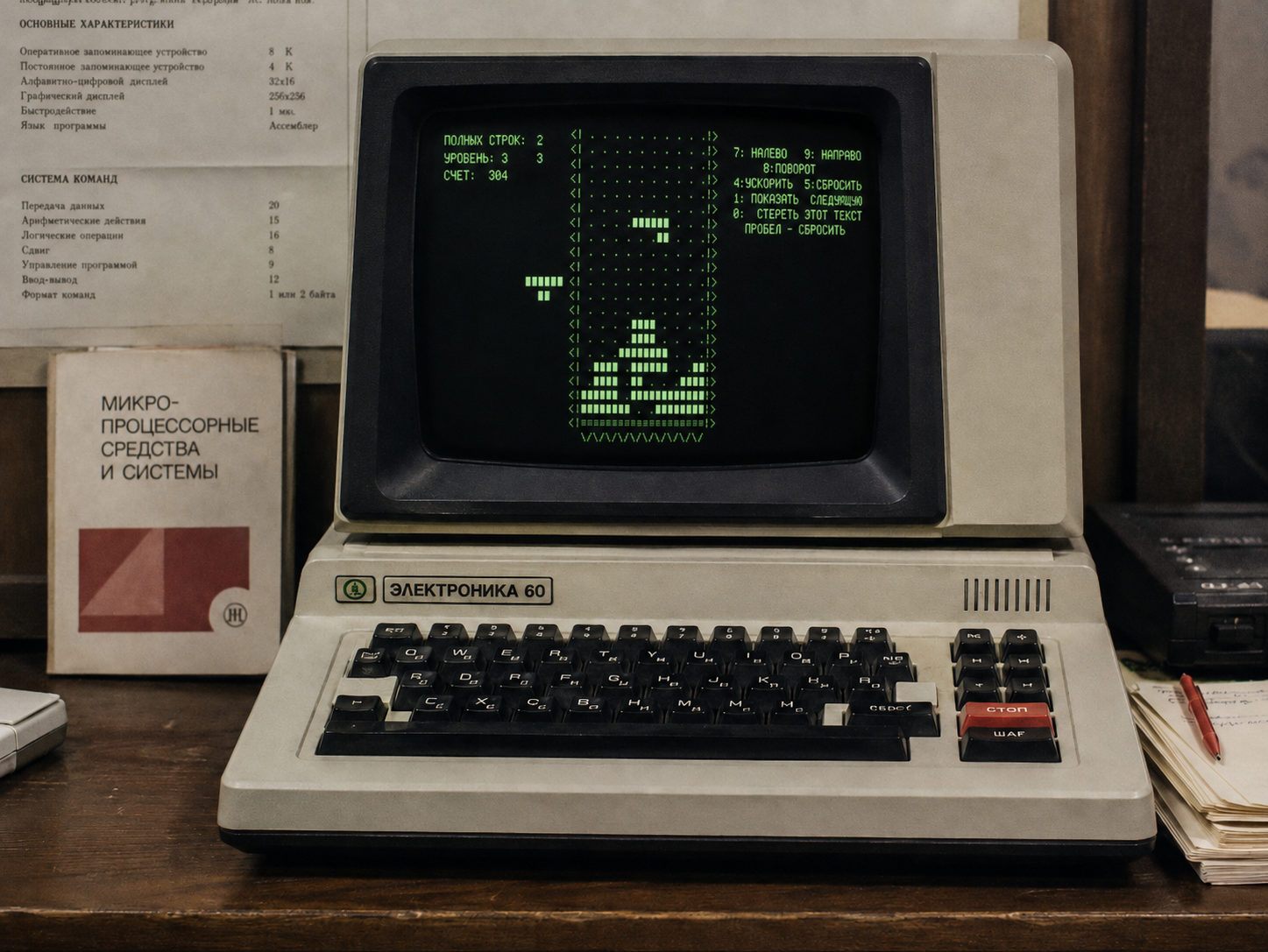 Tetris playing on the Soviet Computer